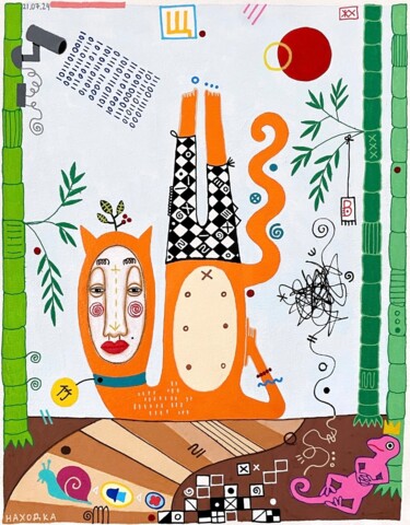 Ζωγραφική με τίτλο "SPIRIT of BAMBOO FO…" από Jenya Hitrova, Αυθεντικά έργα τέχνης, Ακρυλικό