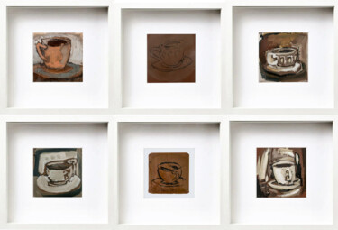 "Brown Coffee Series…" başlıklı Tablo Göknil Gümüş Sungurtekin tarafından, Orijinal sanat, Petrol Ahşap Sedye çerçevesi üzer…