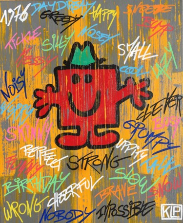 Malerei mit dem Titel "Mr Strong" von Klp, Original-Kunstwerk, Acryl Auf Keilrahmen aus Holz montiert