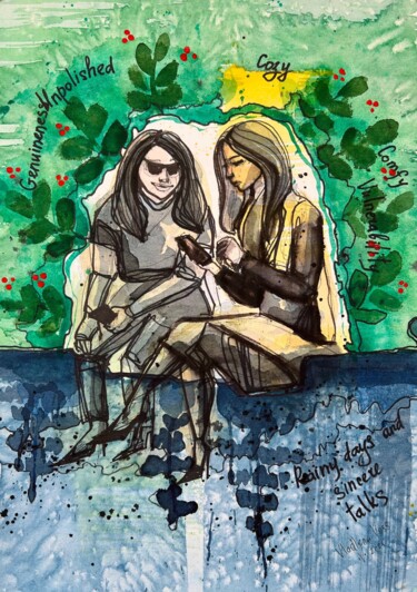 绘画 标题为“Original Abstract A…” 由Vladlena Voss, 原创艺术品, 水彩