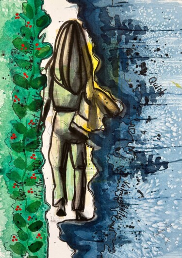 绘画 标题为“Original Abstract A…” 由Vladlena Voss, 原创艺术品, 水彩