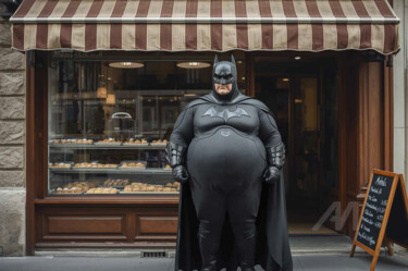 Grafika cyfrowa / sztuka generowana cyfrowo zatytułowany „Fat Batman #3” autorstwa Farouk Ferrah, Oryginalna praca, Obraz ge…