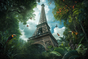 Grafika cyfrowa / sztuka generowana cyfrowo zatytułowany „La tour Eiffel en A…” autorstwa Farouk Ferrah, Oryginalna praca, O…