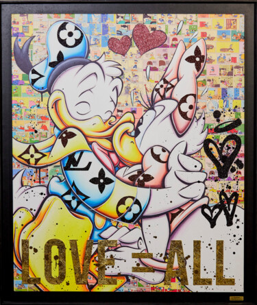 Schilderij getiteld "Love = All" door Raphael Van Der Haegen, Origineel Kunstwerk, Acryl Gemonteerd op Aluminium
