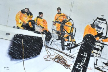 "Avis de gros temps…" başlıklı Tablo Anne-Gaelle Greze tarafından, Orijinal sanat, Petrol Ahşap Sedye çerçevesi üzerine mont…