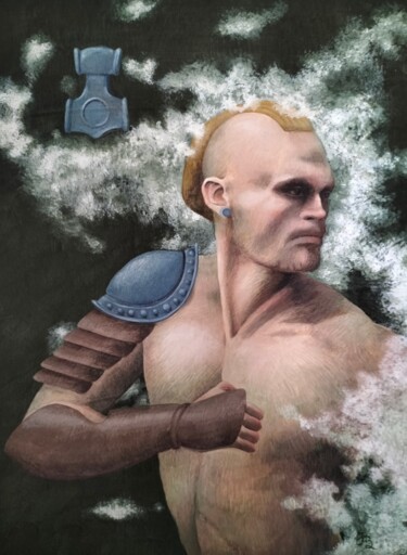 Malerei mit dem Titel "Thor" von Fabiola Bonghi, Original-Kunstwerk, Tempera