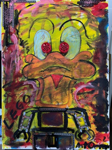 Malerei mit dem Titel "LEGO Duckbot“ – by…" von Artocean, Original-Kunstwerk, Acryl