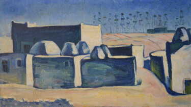 Pintura intitulada "“Old Part of the Vi…" por Latif Feyzullayev, Obras de arte originais, Óleo