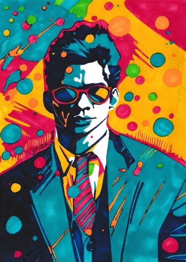 Σχέδιο με τίτλο "The Man Pop Art" από Nark Aymerich, Αυθεντικά έργα τέχνης, Μαρκαδόρος