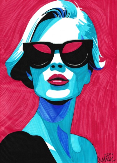 Dessin intitulée "Woman Performance" par Nark Aymerich, Œuvre d'art originale, Marqueur