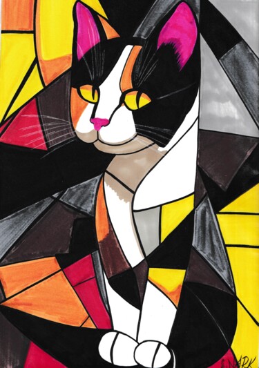 "Feline Life" başlıklı Resim Nark Aymerich tarafından, Orijinal sanat, Işaretleyici