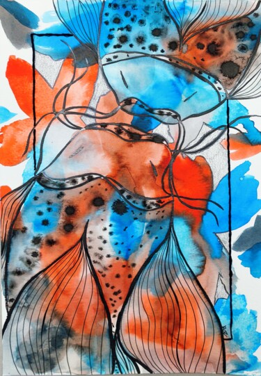 Painting titled "Chukoi" by Kar Sánchez, Original Artwork, Watercolor