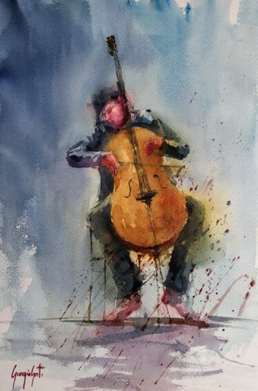 绘画 标题为“musician 9” 由Giorgio Gosti, 原创艺术品, 水彩