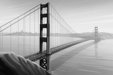 "Golden Bridge Style…" başlıklı Dijital Sanat Frederic Bos tarafından, Orijinal sanat, Dijital Fotoğrafçılık