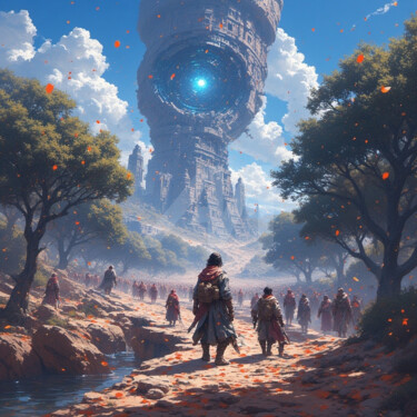 Artes digitais intitulada "Procession to the E…" por Piotr Pietruszewski, Obras de arte originais, Imagem gerada por IA
