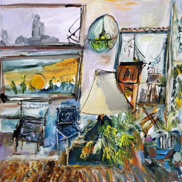 Peinture intitulée "Echapper aux espaces" par Muriel Cayet, Œuvre d'art originale, Acrylique Monté sur Châssis en bois