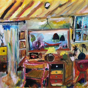 Peinture intitulée "Ecrire les paroles…" par Muriel Cayet, Œuvre d'art originale, Acrylique Monté sur Châssis en bois