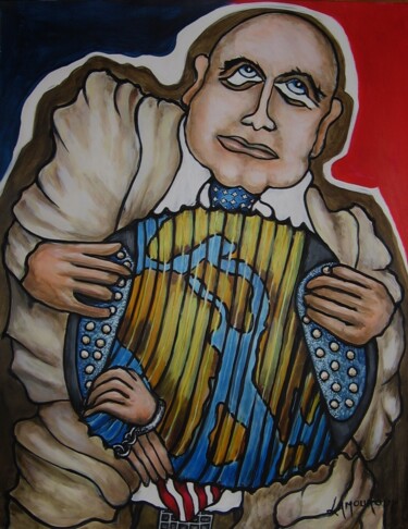 Pintura titulada "Hégémonique musette" por Bertrand Lamouroux, Obra de arte original, Acrílico