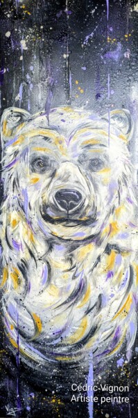 绘画 标题为“Peinture ours polai…” 由Cédric Vignon, 原创艺术品, 丙烯 安装在木质担架架上