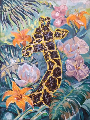 Painting titled "The ghost of a gira…" by Tat Ana Graceva, Original Artwork, Acrylic Mounted on Wood Stretcher frame