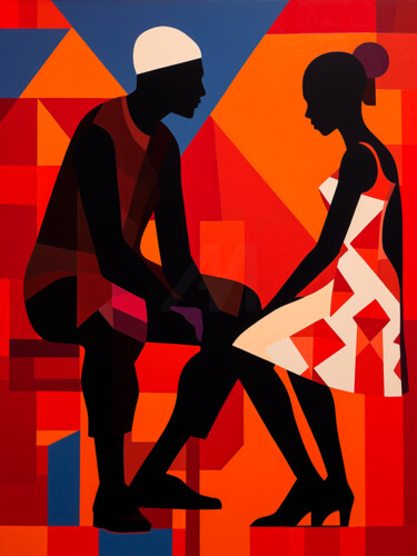 绘画 标题为“We need to talk” 由Kosta Morr, 原创艺术品, 丙烯 安装在木质担架架上