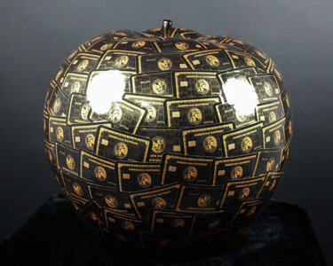 Sculptuur getiteld "Amex Apple" door Ghost Art, Origineel Kunstwerk, Gietwerk