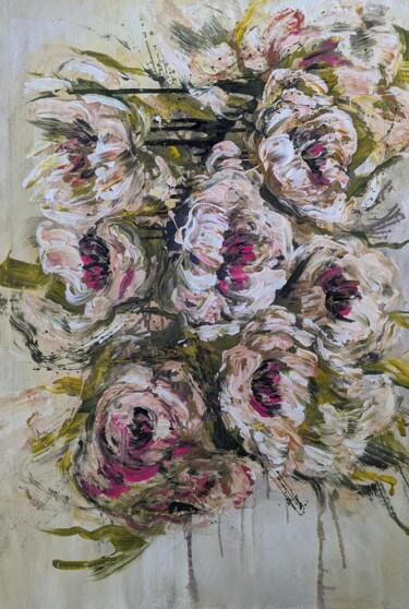 Malarstwo zatytułowany „Floral vibrations” autorstwa Oksana Almiz, Oryginalna praca, Akryl