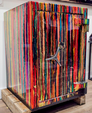 Sculptuur getiteld "Abstract Safe" door Ghost Art, Origineel Kunstwerk, Metalen