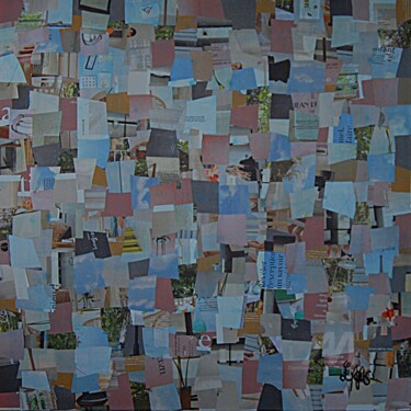 "UTOPIA III" başlıklı Kolaj Jacques Lacourrege tarafından, Orijinal sanat, Kolaj Ahşap Sedye çerçevesi üzerine monte edilmiş