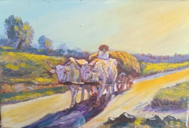 "Golden Patch Home" başlıklı Tablo Vitalii Bondarenko (ViBond) tarafından, Orijinal sanat, Petrol