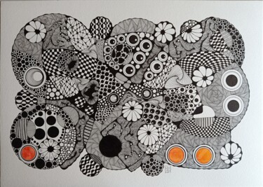 Painting titled "250602z - GENEROSITE" by Laurence Hubswerlin Diradourian, Original Artwork, Watercolor Mounted on Other rig…