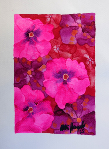 Malerei mit dem Titel "25 / X  Blütenrausc…" von Ulli Heupel, Original-Kunstwerk, Aquarell
