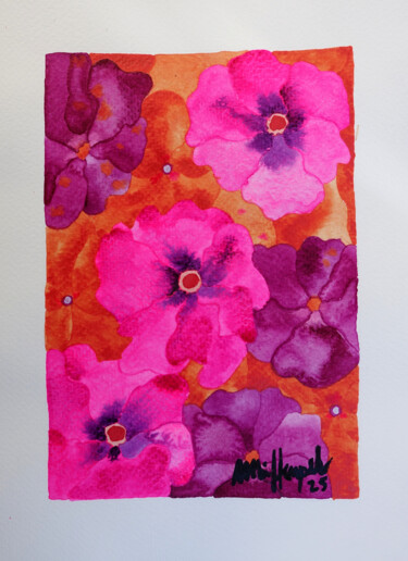 Malerei mit dem Titel "25 / XI  Blütenraus…" von Ulli Heupel, Original-Kunstwerk, Aquarell