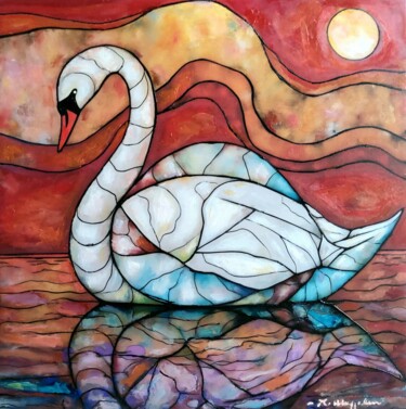 Pittura intitolato ""Metamorfismo" olio…" da Angelo Mazzoleni, Opera d'arte originale, Olio Montato su Telaio per barella in…