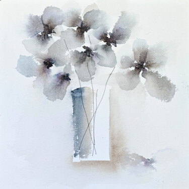 Peinture intitulée "Square Orchid Bouqu…" par Tani Soul, Œuvre d'art originale, Aquarelle