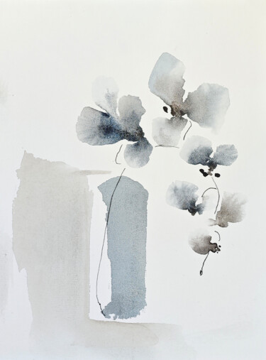 Painting titled "Abstract Orchid Bou…" by Tani Soul, Original Artwork, Watercolor