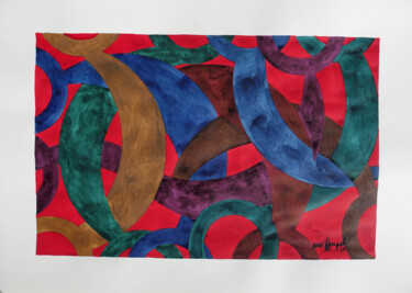 Malerei mit dem Titel "23 /  LXXXVI  Auf R…" von Ulli Heupel, Original-Kunstwerk, Aquarell