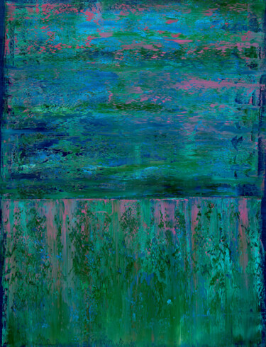 Ζωγραφική με τίτλο "Forest Lake" από Nataliia Sydorova, Αυθεντικά έργα τέχνης, Λάδι