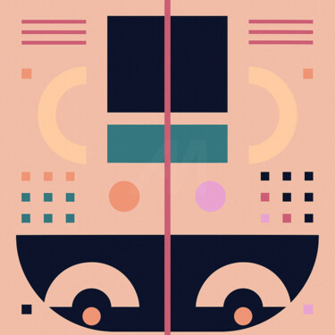 Arts numériques intitulée "Symétrie du Silence…" par Yahya Ahssaini, Œuvre d'art originale, Peinture numérique