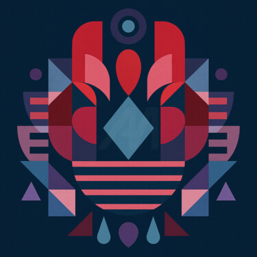 Arts numériques intitulée "Symphonie Géométriq…" par Yahya Ahssaini, Œuvre d'art originale, Peinture numérique