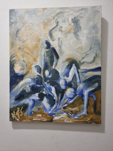 Peinture intitulée "Tableau peinture hu…" par Jacques Guimbaud, Œuvre d'art originale, Huile Monté sur Châssis en bois