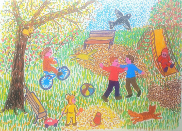 "naive art in bright…" başlıklı Tablo Evgenia Rod tarafından, Orijinal sanat, Akrilik