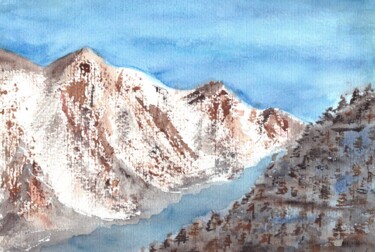 "Winter mountain lan…" başlıklı Tablo Olha Yevtukhova tarafından, Orijinal sanat, Suluboya