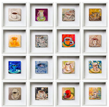 "Turkish Coffee Seri…" başlıklı Tablo Göknil Gümüş Sungurtekin tarafından, Orijinal sanat, Petrol Ahşap Sedye çerçevesi üzer…