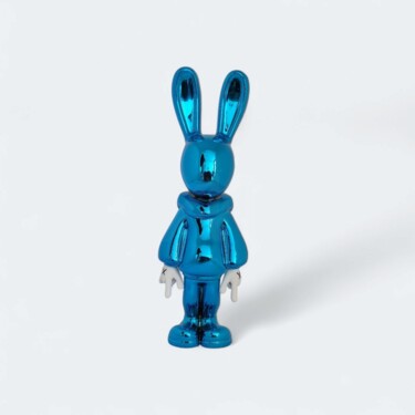 Sculptuur getiteld "Yolo Horns Blue" door Sagrasse, Origineel Kunstwerk, Hars