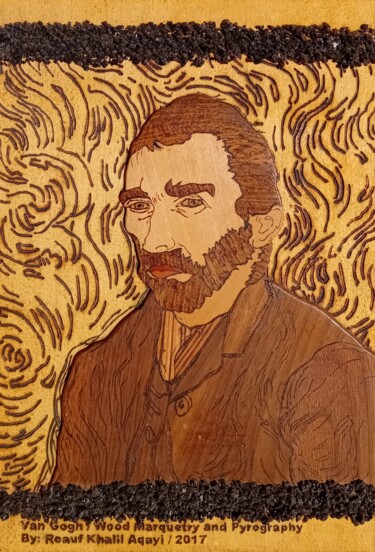 "Van Gogh - Wood Inl…" başlıklı Heykel Roauf Khalil Aqayi tarafından, Orijinal sanat, Ahşap