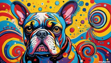 数字艺术 标题为“ABSTRACT BULLDOG PO…” 由Otis Porritt, 原创艺术品, 2D数字工作