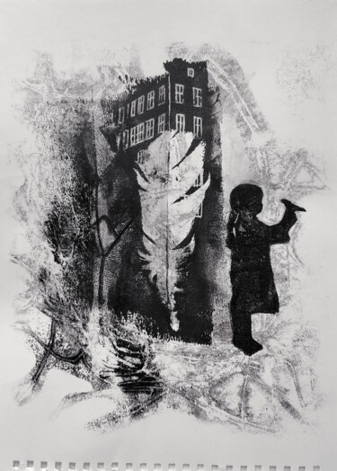 Printmaking titled "House #3" by Marina Letty, Original Artwork, Acrylic