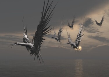 Digital Arts titled "Icarus Hands" by Russell Newell, Original Artwork, 3D Modeling