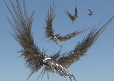 Digital Arts titled "Icarus Hands #5" by Russell Newell, Original Artwork, 3D Modeling